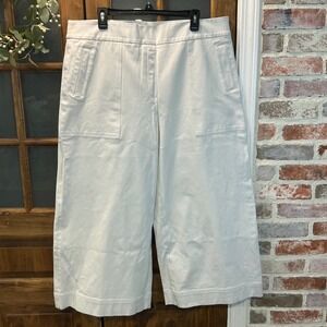 NWT SPANX Wide Leg Cropped Pants White Size 2X Casual Tailored Stretch Comfort